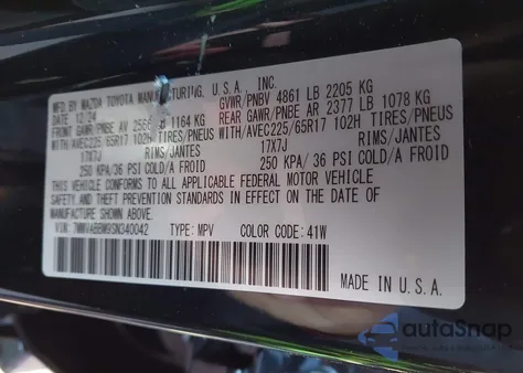 2025 Mazda Cx-50 2.5 S Preferred Package z USA, uszkodzony, nr VIN 7MMVABBM9SN340042